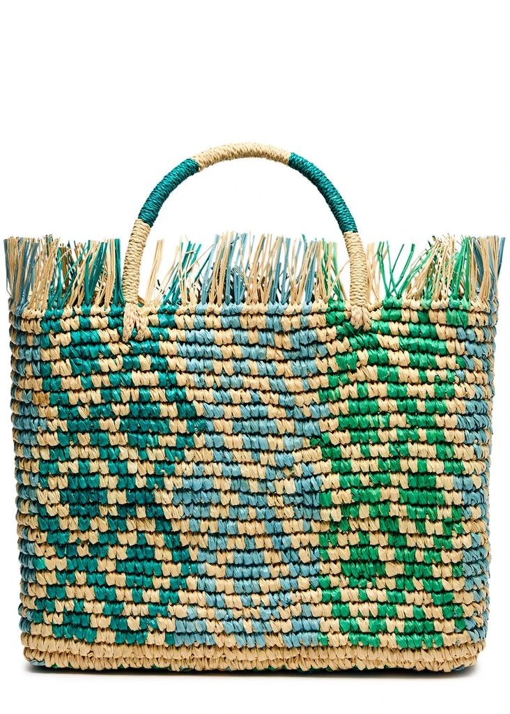 Sensi Studio Canasta fringed woven straw tote  1