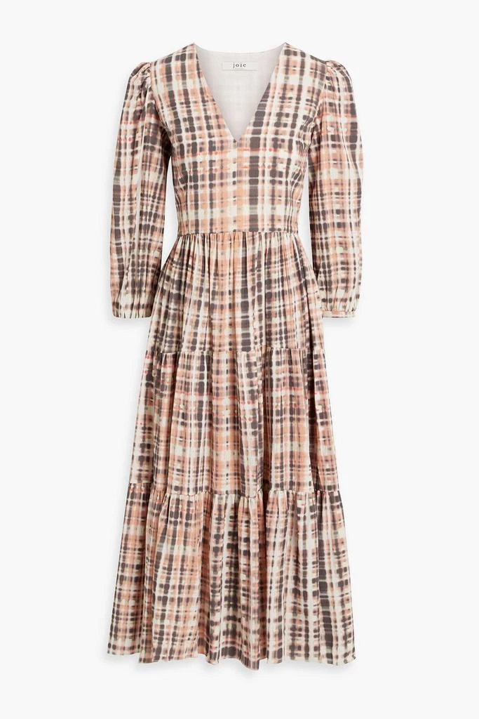 Joie Tobey tiered printed cotton midi dress 1