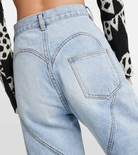 AREA Crystal-embellished straight jeans 6