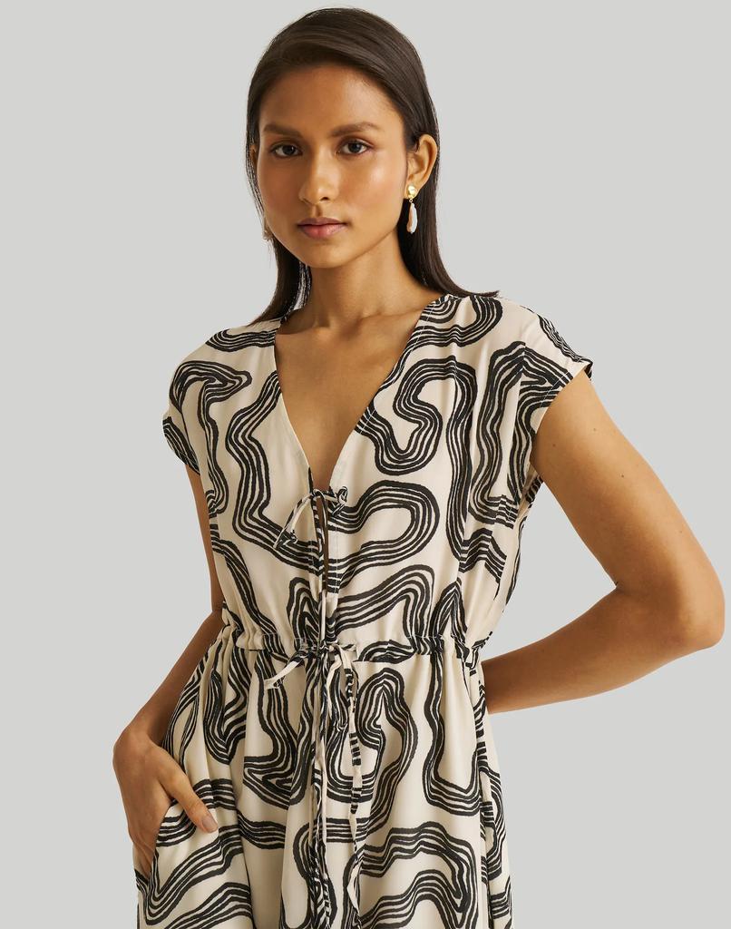 Reistor Deep V-neck. Gathered Dress