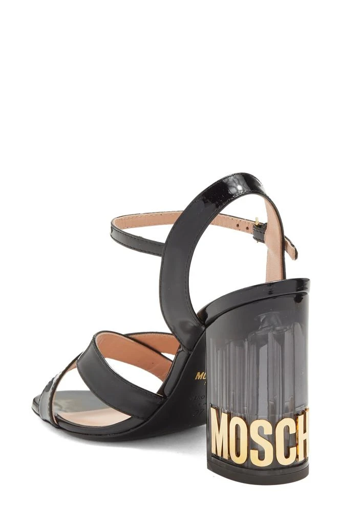 Moschino Patent Leather Block Heel Sandal 2