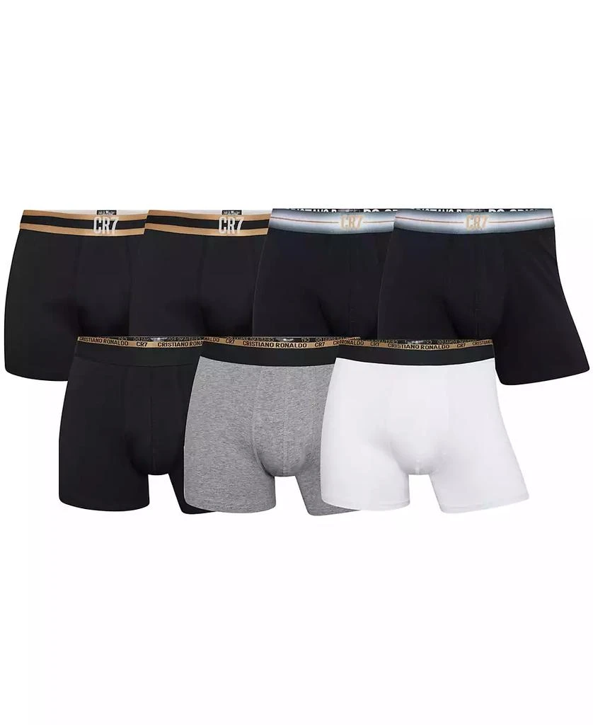 CR7 Men's Cotton Blend Comfort Waistband Trunks 10th Anniversary Gift-Box, Pack of 7 1