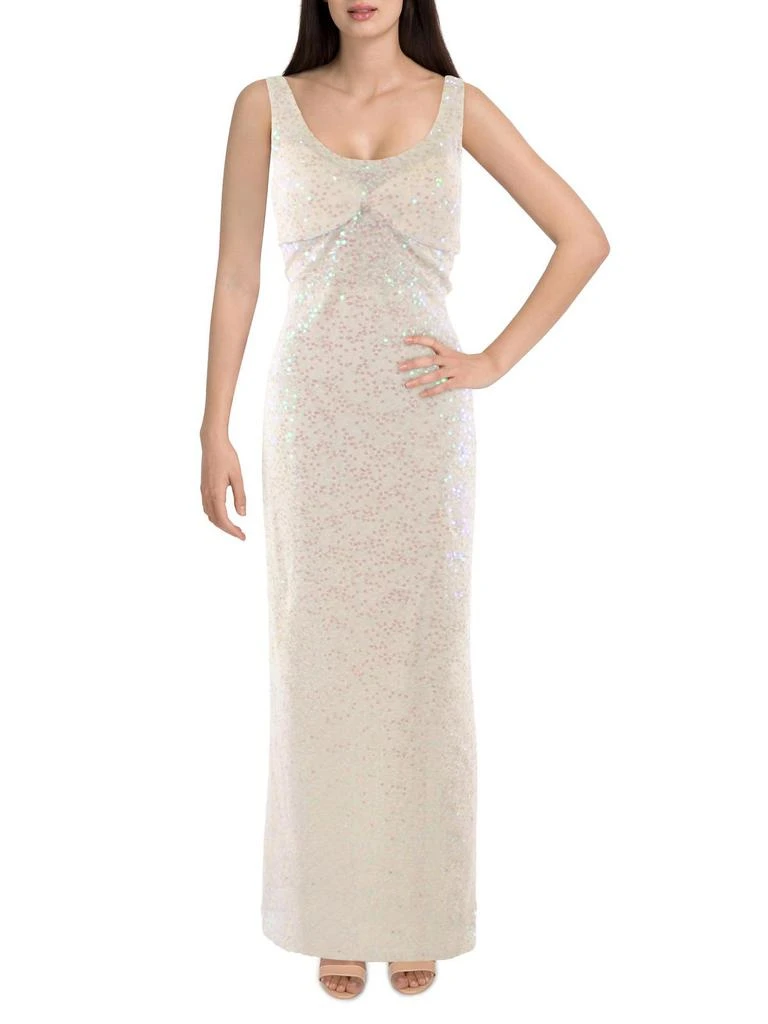 NW Nightway Womens Sequined Long Evening Dress 4