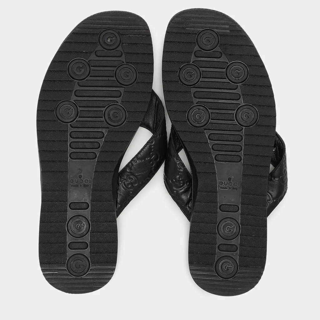 Gucci Gucci Black Guccissima Leather Criss Cross Flat Slides Size 43 6