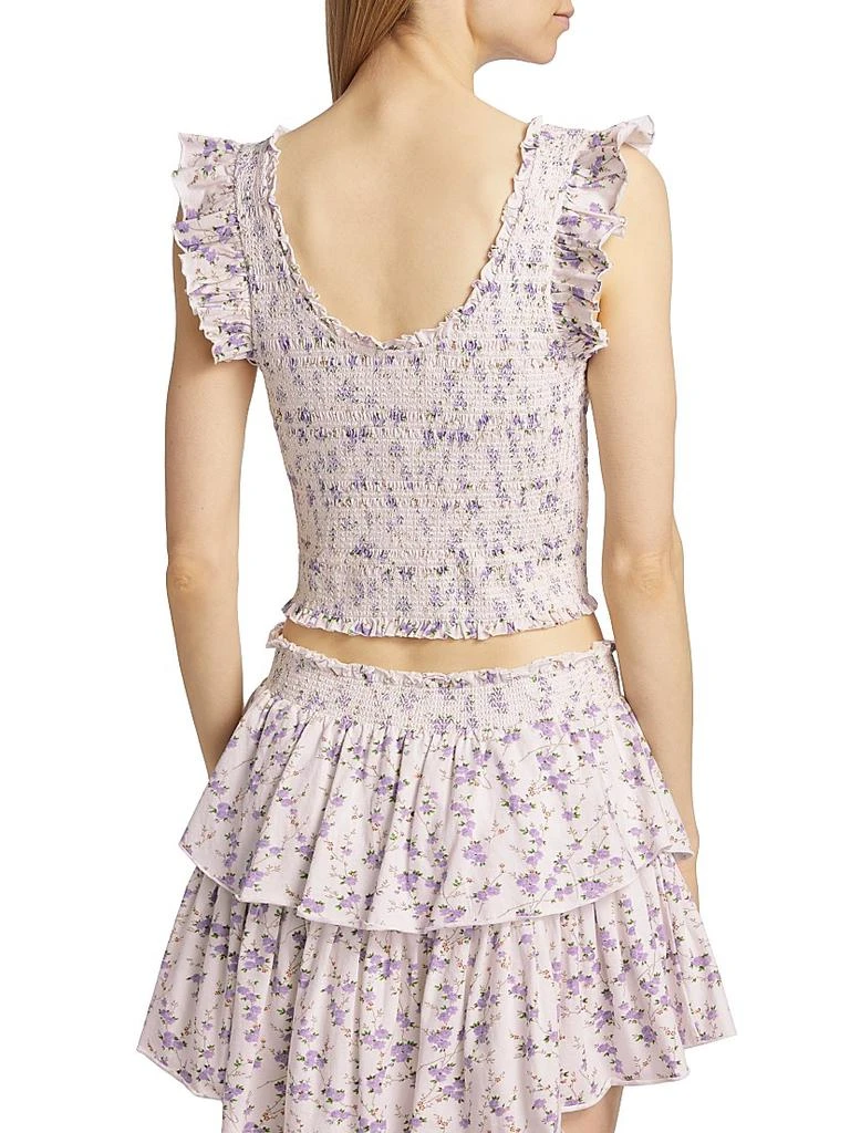 LOVESHACKFANCY Dovi Smocked Floral Top 5