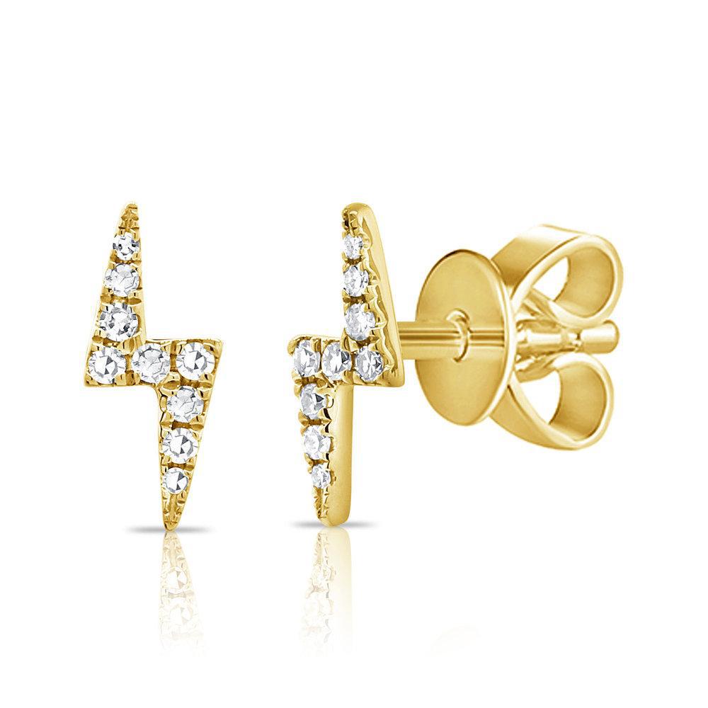 Sabrina Designs 14k Gold & Diamond Lightning Bolt Stud Earrings