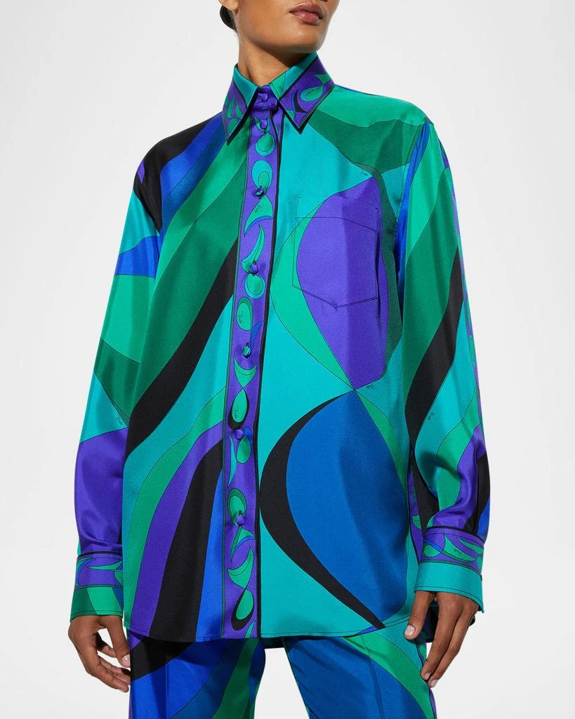 EMILIO PUCCI Pesci-Print Silk Twill Button-Down Blouse 5