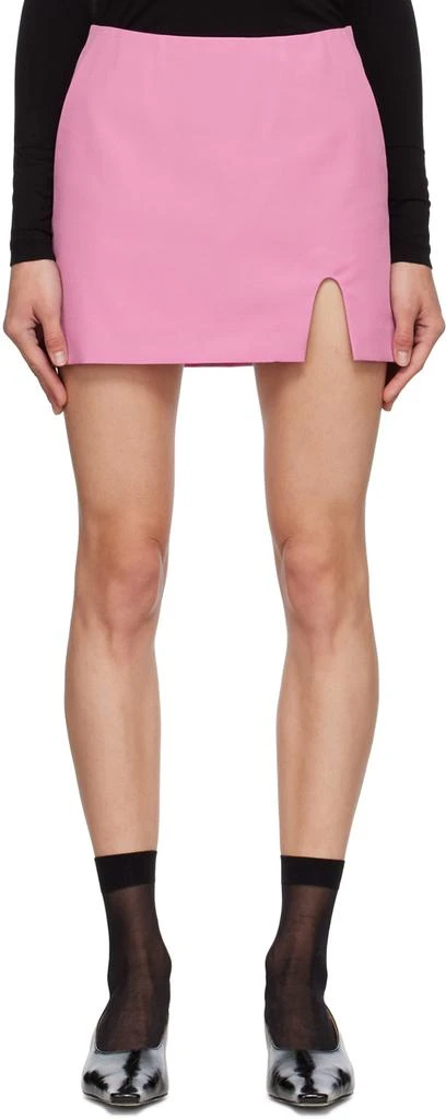 pushBUTTON SSENE Exclusive Pink Slit-Cut Miniskirt 1