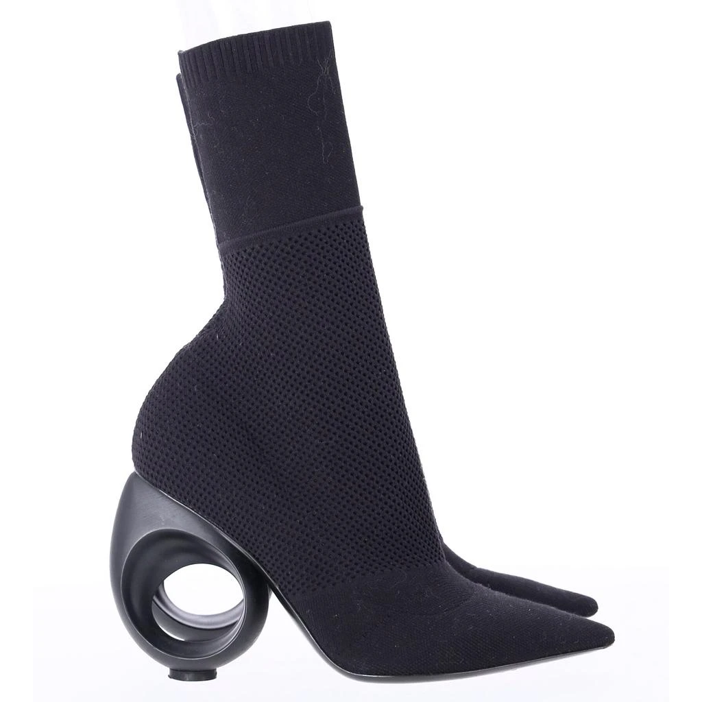 Burberry Kimberley Pointed Toe Ankle Boots in Black Knit Stretch Fabric 1