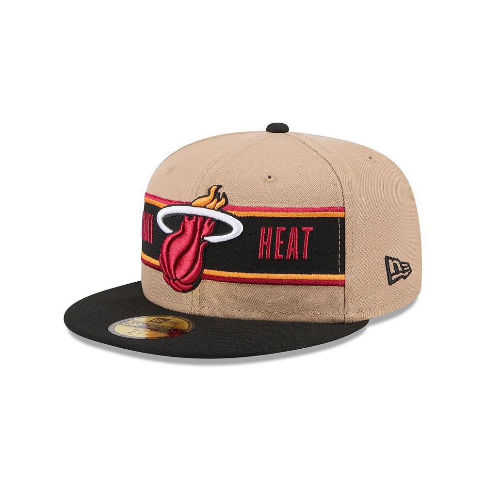 New Era Men's Tan/Black Miami Heat 2024 NBA Draft 59FIFTY Fitted Hat