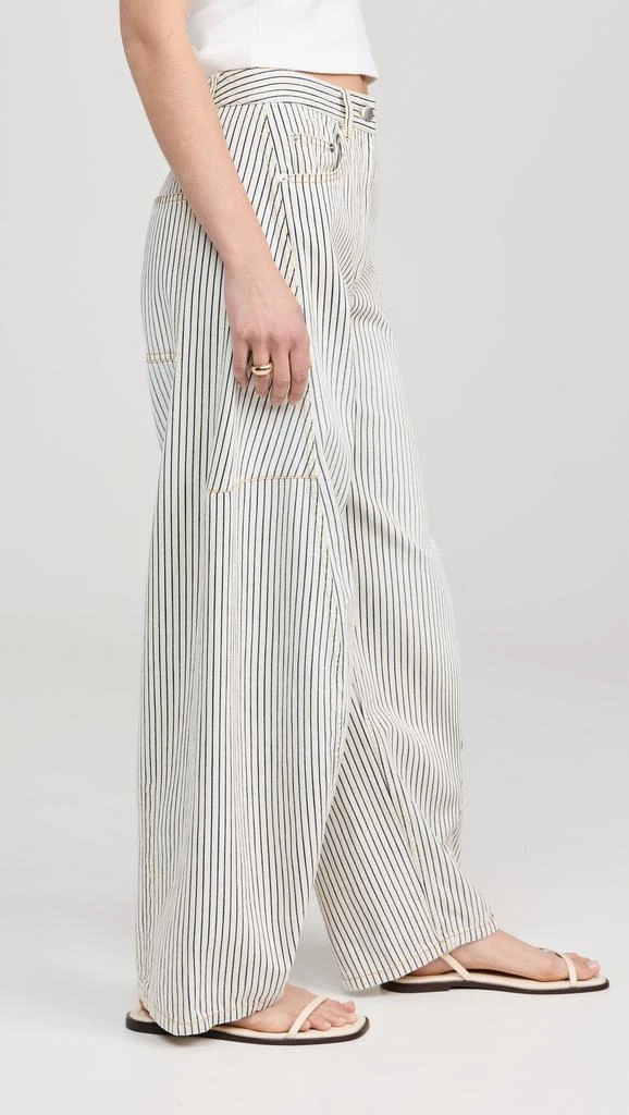 Tibi Stone Washed Striped Denim Sid Jeans 3