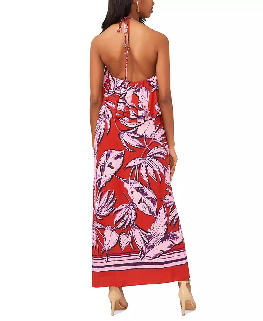1. State Women's Tropical Print Ruffled Halter Neck Maxi Dress 2