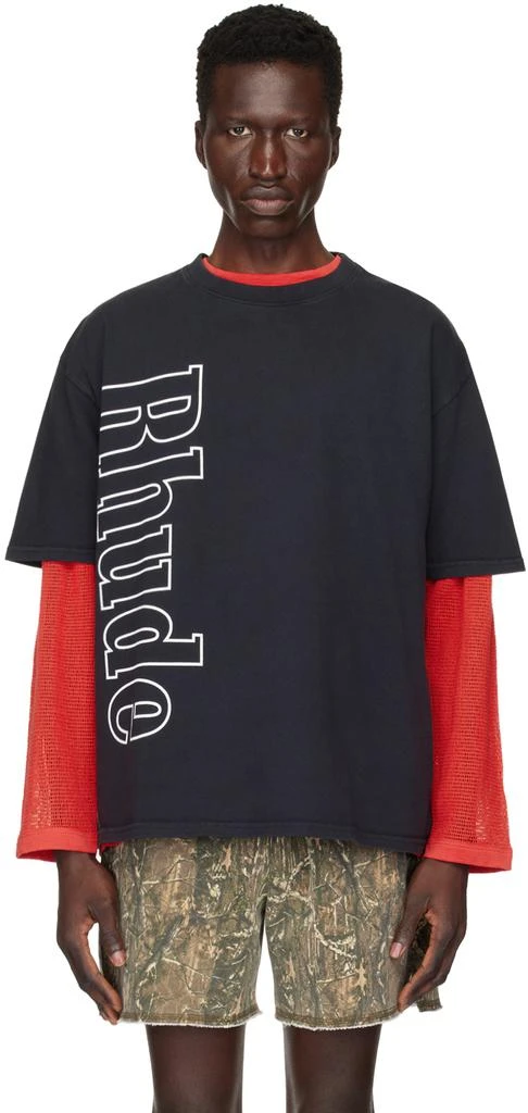 Rhude SSENSE Exclusive Black Side Logo T-Shirt 1