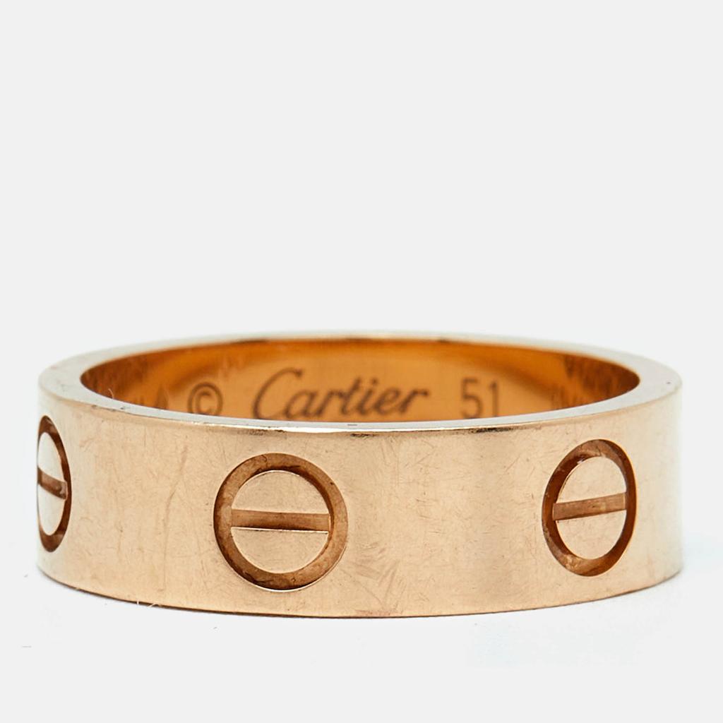 Cartier Cartier Love 18K Rose Gold Band Ring Size 51