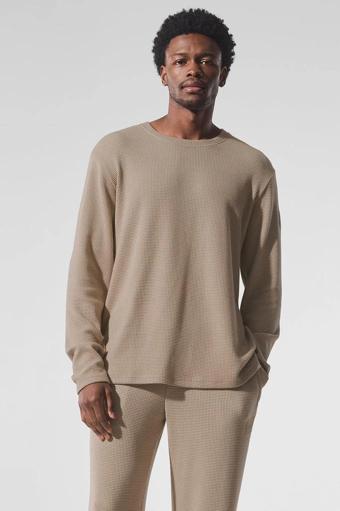 Alo Elevate Waffle Long Sleeve Crew - Gravel 1