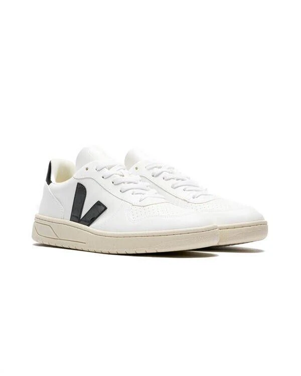 Veja Veja V-10 VX0702901B Sneaker Men's White Black Leather Comfort Casual Shoes 1