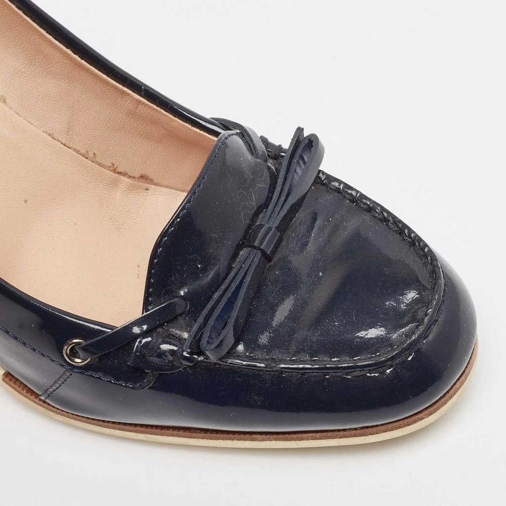 Tod's Tod's Navy Blue Patent Leather Block Heel Pumps Size 39.5 7