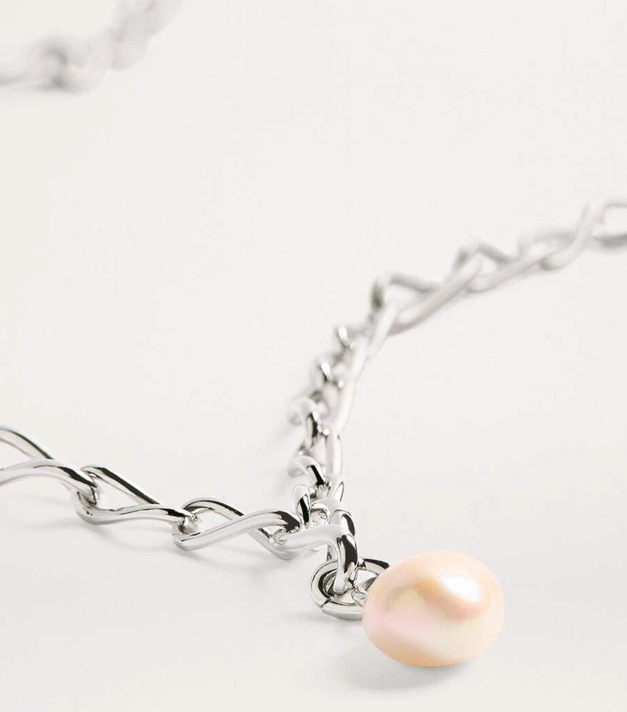 ASTRID & MIYU Sterling Silver Lariat Pearl Charm Necklace 5