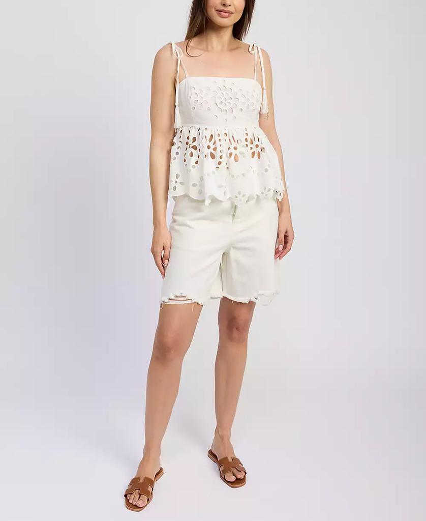En Saison Women's Courtney Cotton Peplum Top