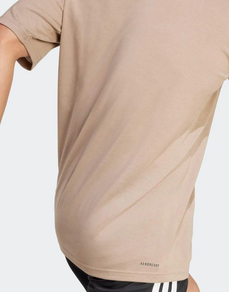 Adidas adidas Training Train essentials feelready training tee in chalky brown / black 4