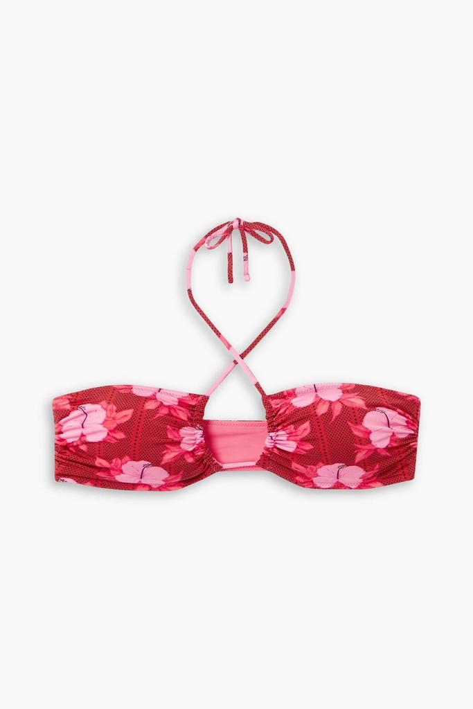 Fisch Floral-print halterneck bikini top