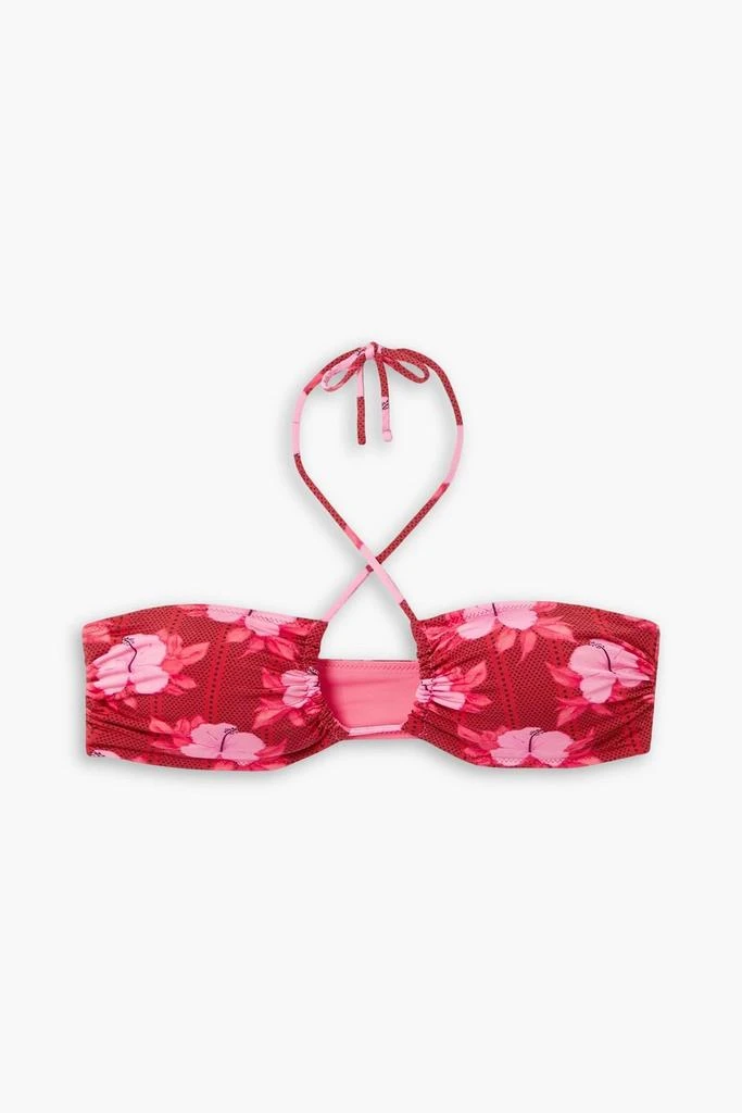 Fisch Floral-print halterneck bikini top 1