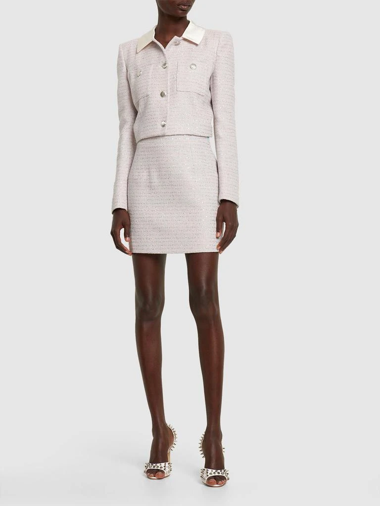 Alessandra Rich Sequined Tweed Mini Skirt 1