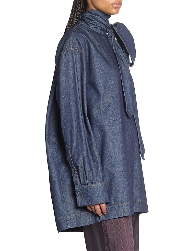 Dries Van Noten Chaddy Denim Scarf Blouse 4