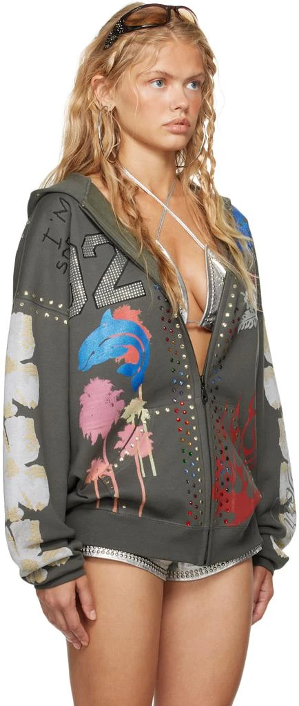 I'm Sorry by Petra Collins SSENSE Exclusive Gray Mimi Wade Edition Oversized Zip Up Hoodie 2