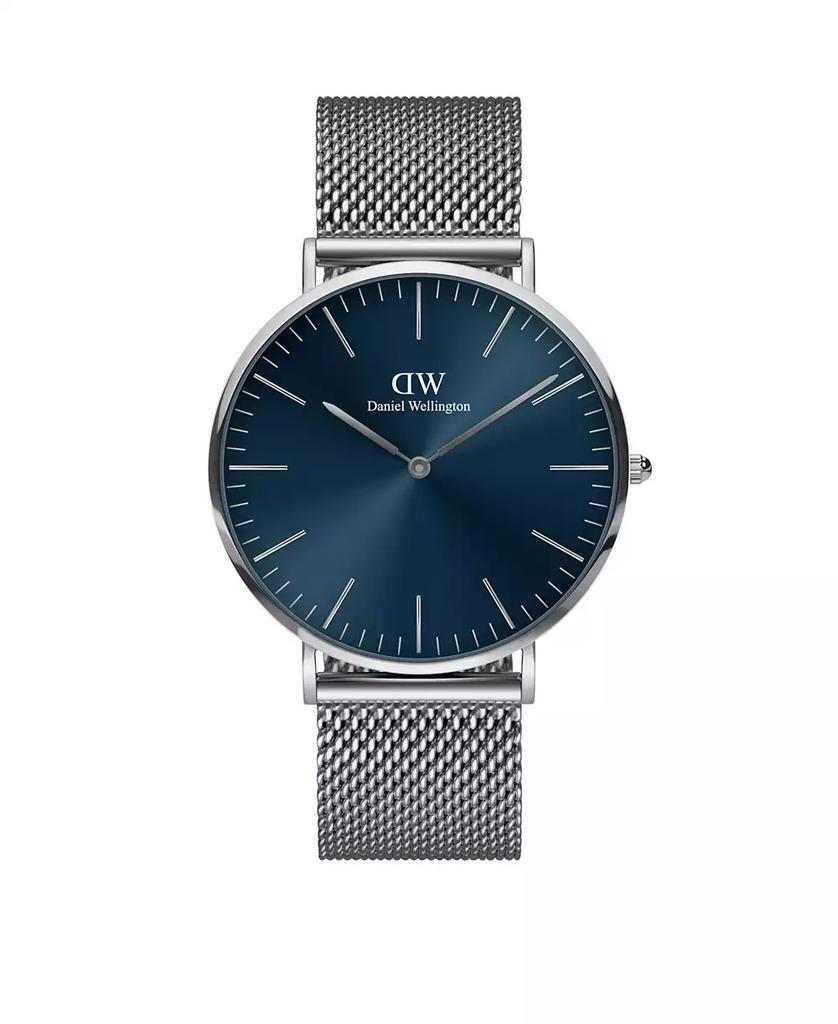 Daniel Wellington Unisex Analog Silver-Tone Stainless Steel Mesh Watch, 40mm