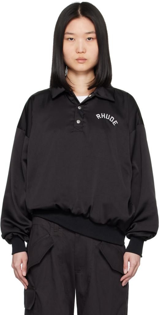 Rhude Black Rugby Polo