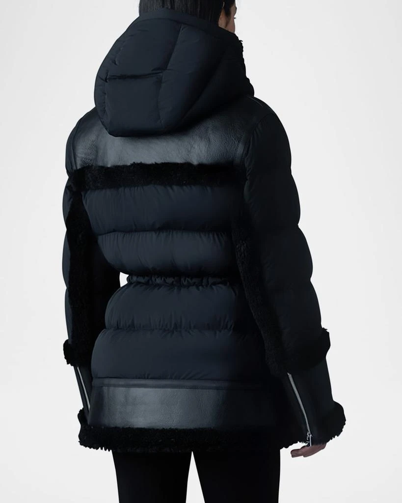Mackage Lilibeth Mixed-Media Down Parka with Shearling and Leather 7