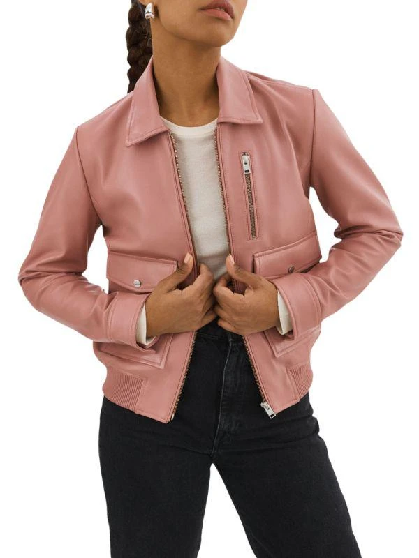 LaMarque Klemence Lambskin Leather Aviator Jacket 6