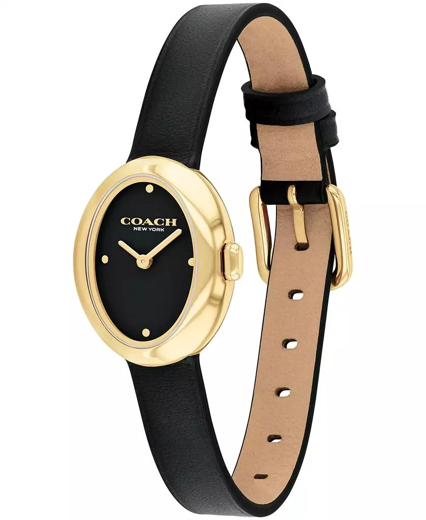 Coach Women's Sammy Black Leather Watch 22.5mm 2