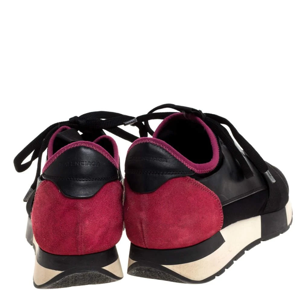 Balenciaga Balenciaga Black/Pink Leather And Mesh Race Runner Low Top Sneakers Size 37 5