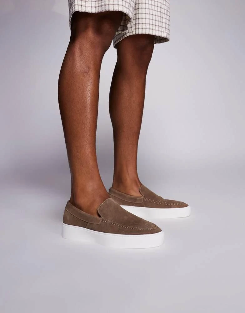 Steve Madden Steve Madden Leyton slip on loafers in taupe  display picture 2