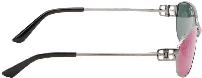 Balenciaga Gunmetal Mercury Oval Sunglasses 2