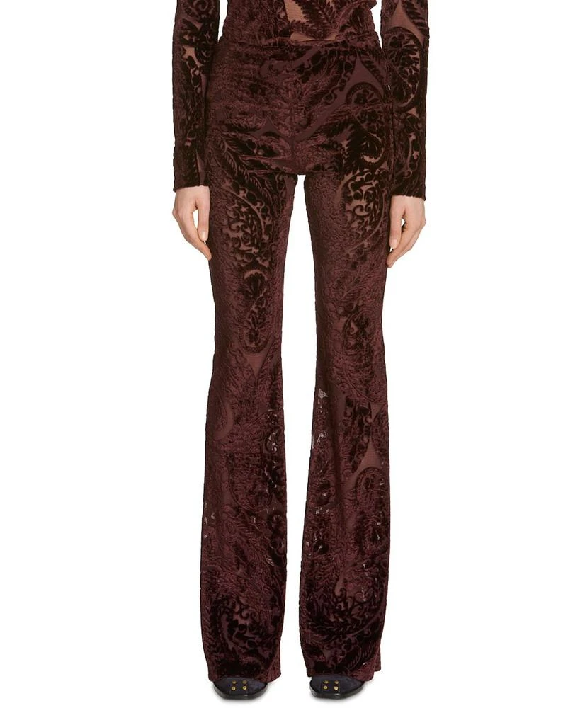ETRO Velvet Flared Leg Pants 1