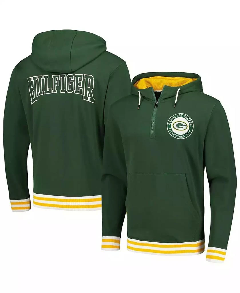 Tommy Hilfiger Men's Green Green Bay Packers Aaron Quarter-Zip Hoodie 1