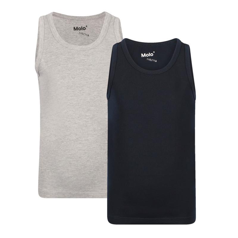 MOLO Set of underwear tops in navy and melange grey