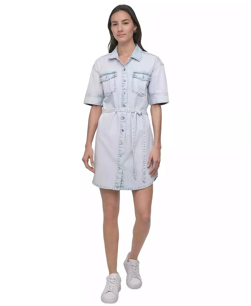 DKNY Women's Denim Self Belted  Shirtdress 1