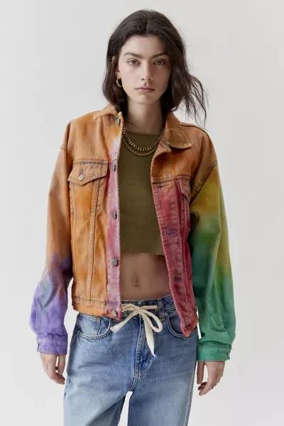 Urban Renewal Urban Renewal Remade Rainbow Dye Denim Jacket 1