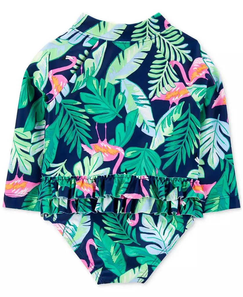 Carter's Baby Girls One-Piece Tropical Flamingo Rash Guard Swimsuit 2