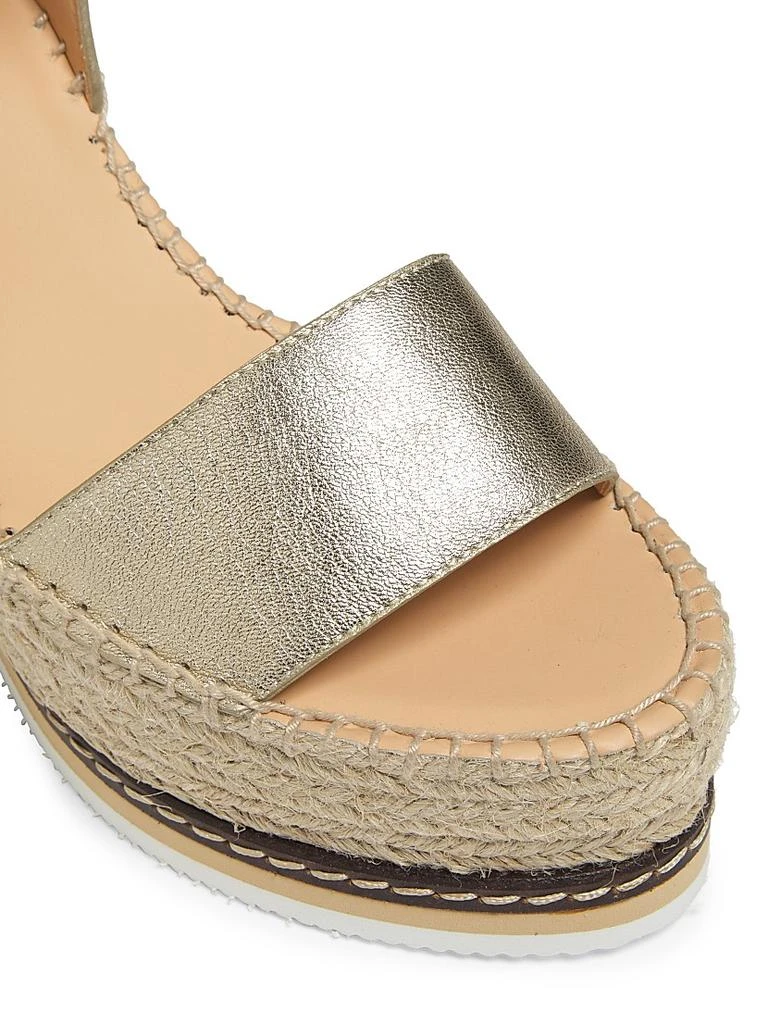 Odissì Lily 115MM Metallic Leather Espadrille Wedge Sandals 6