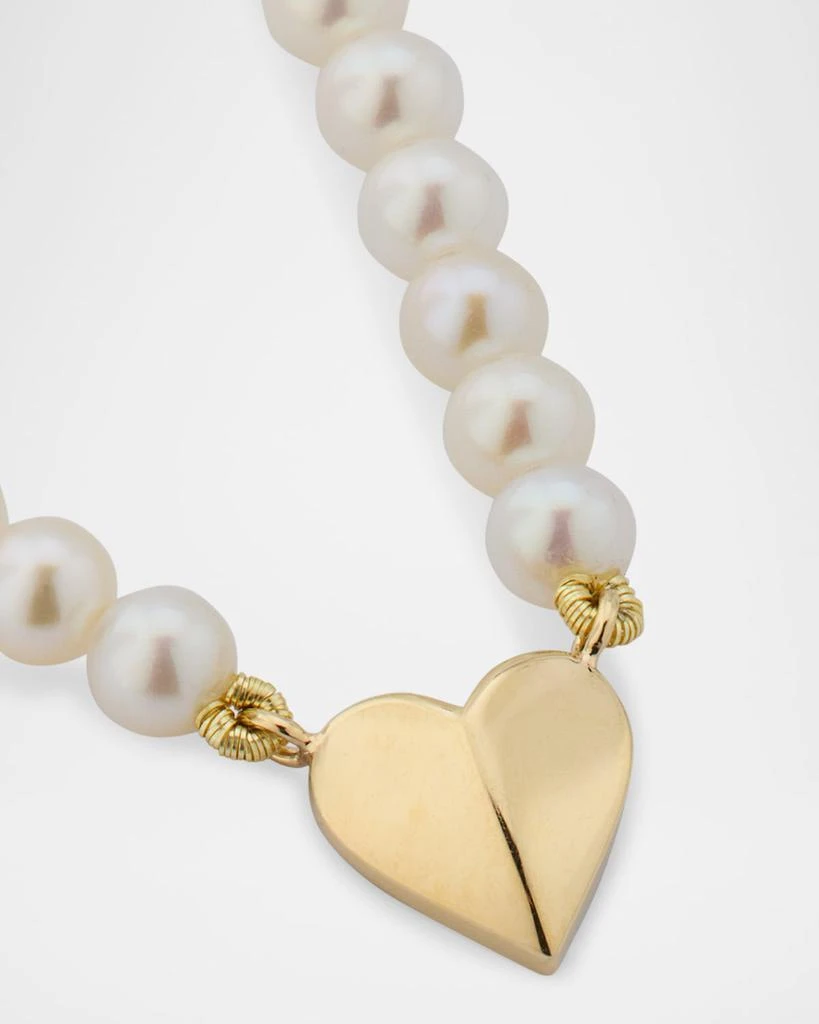 POPPY FINCH Folding Heart Pearl Strand Necklace 3