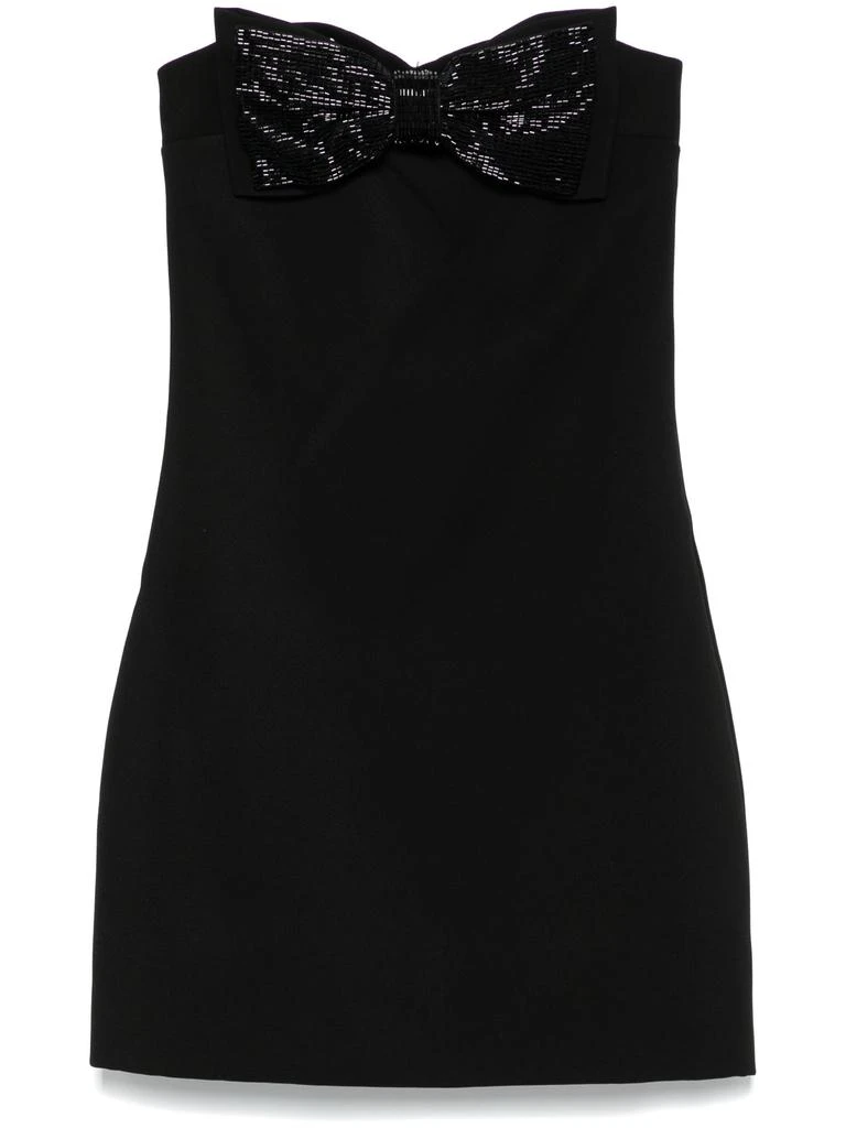 Self Portrait BLACK CREPE BANDEAU MINI DRESS 4