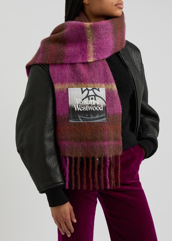 Vivienne Westwood Checked alpaca-blend scarf