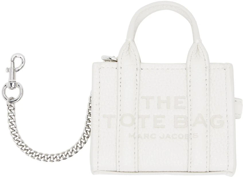 Marc Jacobs Silver & Off-White 'The Nano Tote Bag Charm' Keychain 1