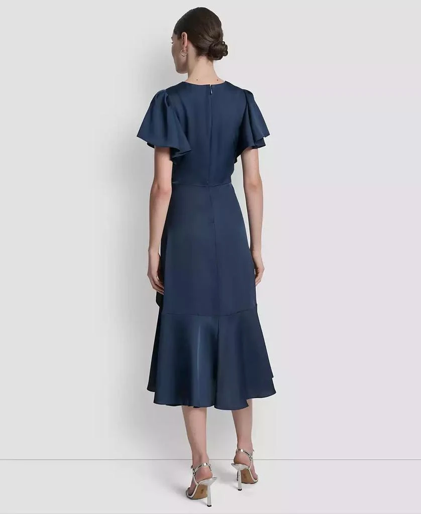 dkny blue midi dress Charlia A-line Illusion Ivory Wedding dress