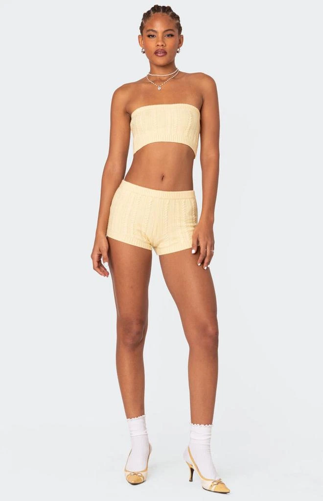 Edikted Raegan Cable Knit Shorts 1